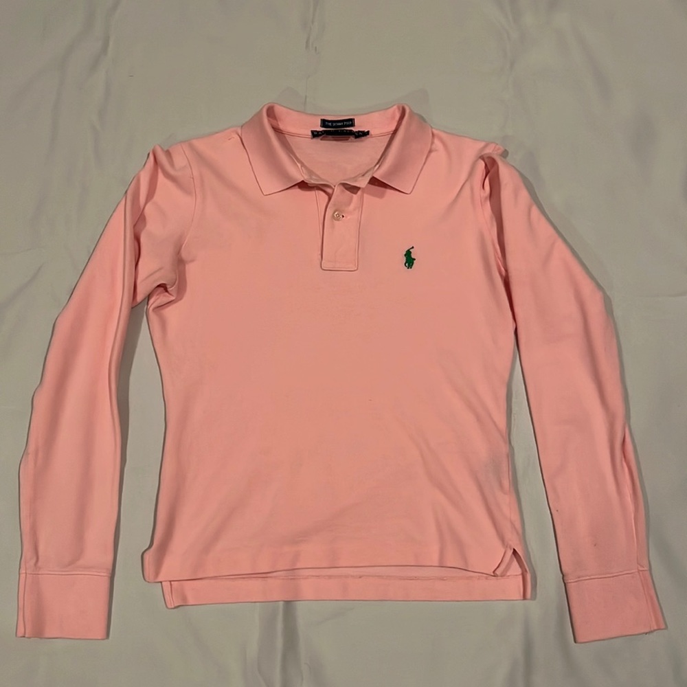 Pink Ralph Lauren Long-sleeve “the Skinny Polo”